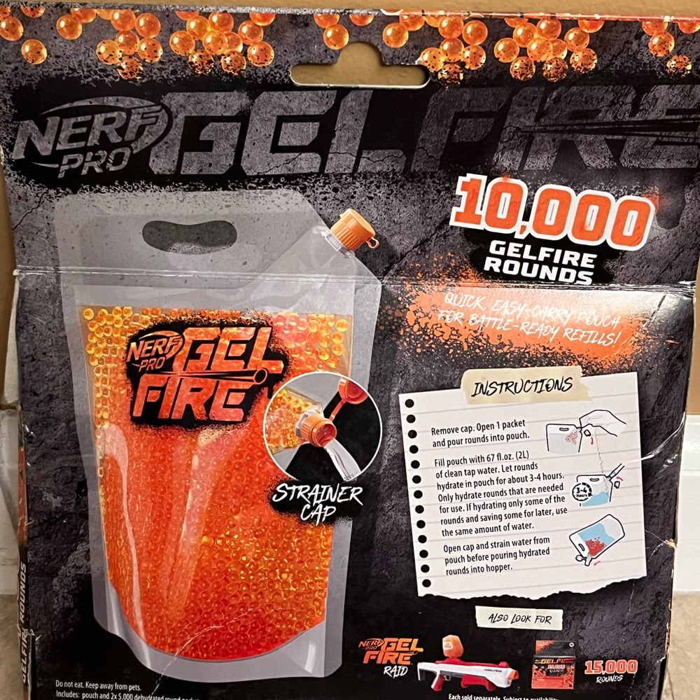 Nerf Pro Gelfire Refill 10,000 Dehydrated Gelfire Rounds Ammo Compatible Blaster